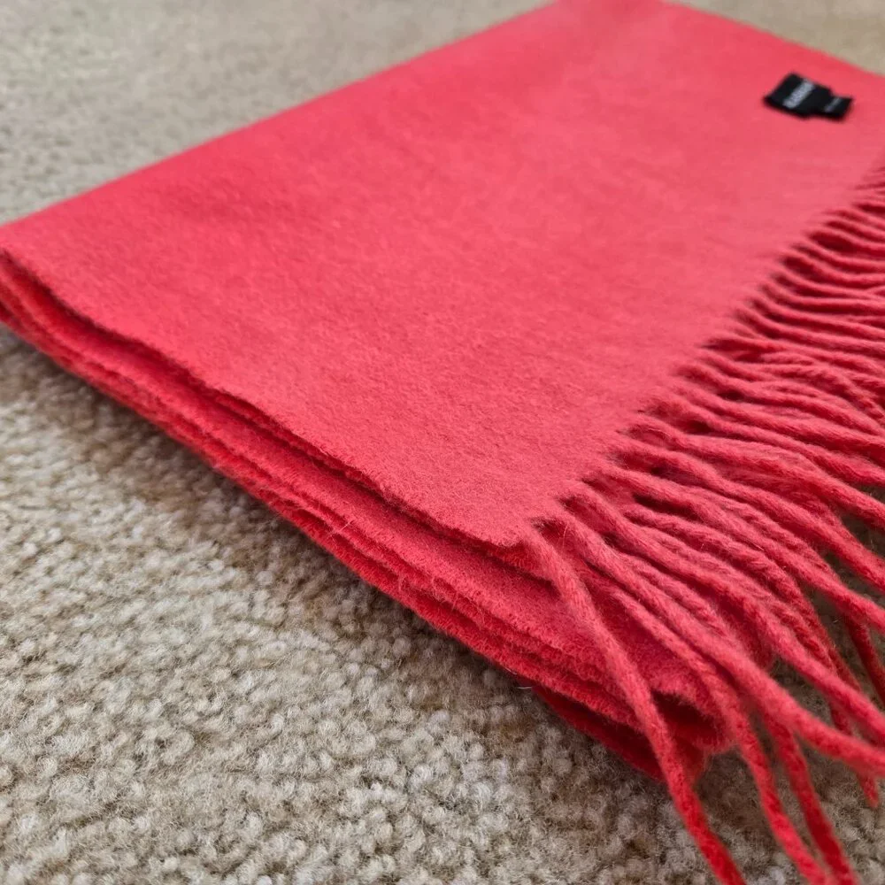 Cashmere Fringed Scarf Pink Alashan Lux - Picture 7 of 7